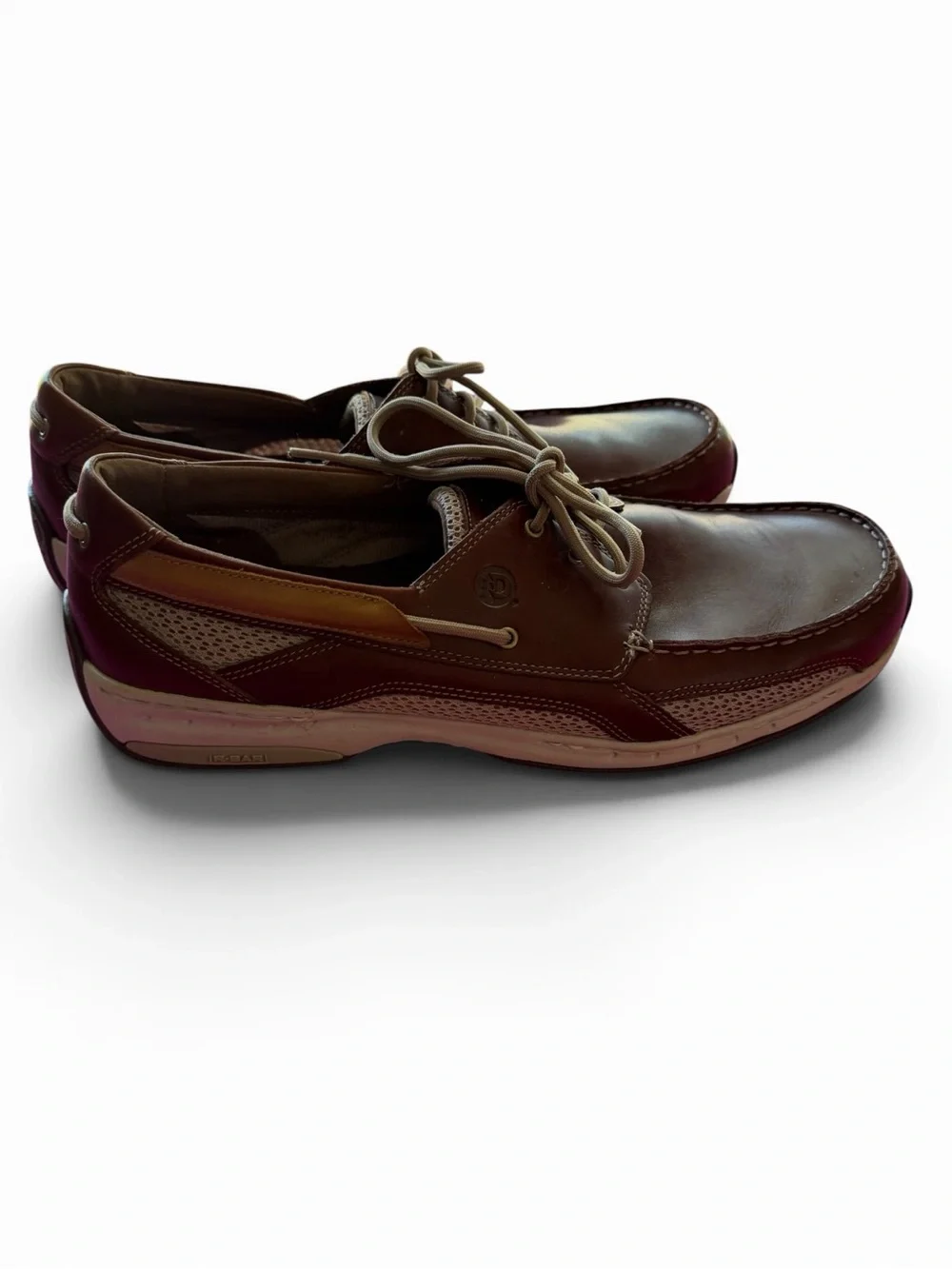 Dunham Men's Brown Leather Lace-Up Boat Shoes